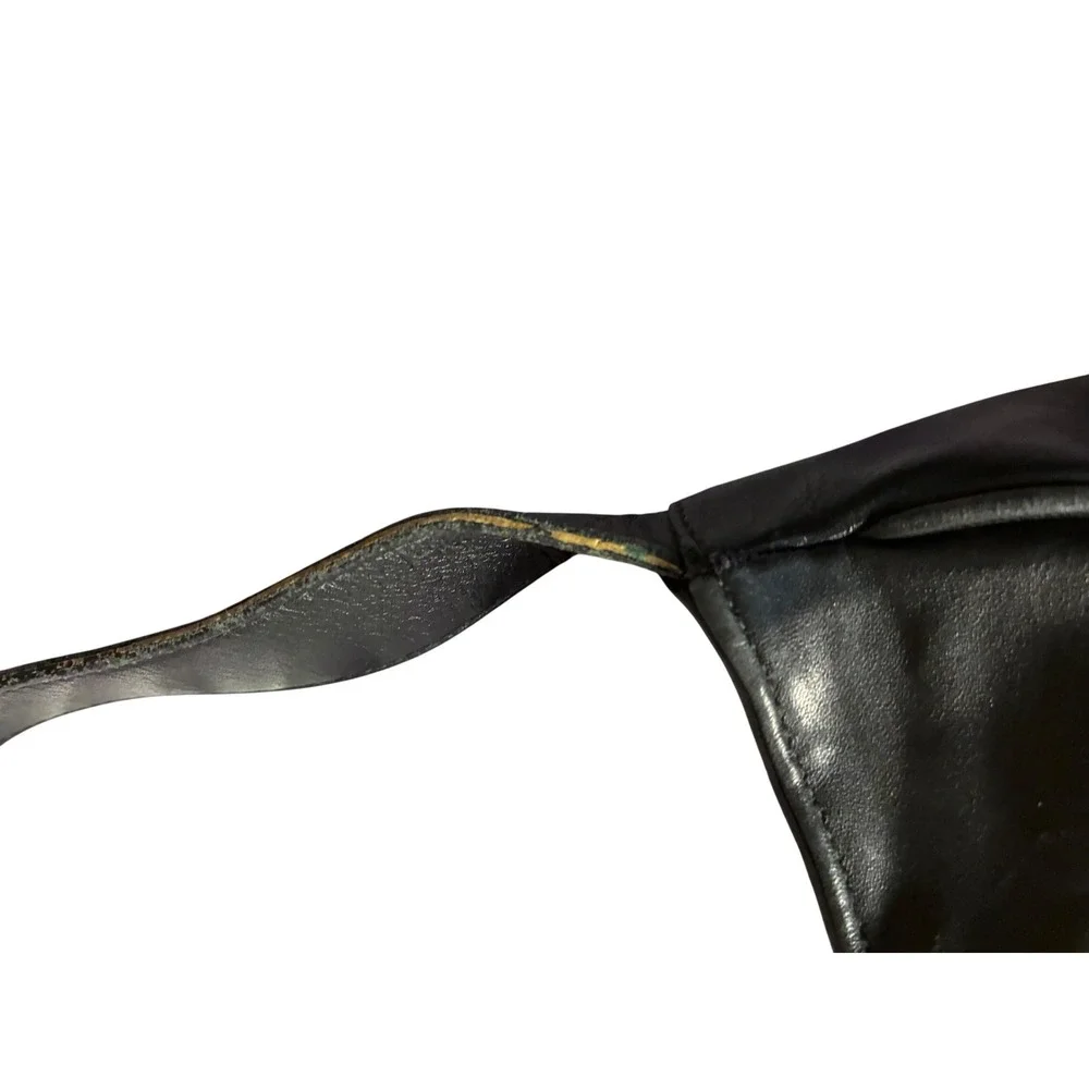 READ Vintage Lauren Ralph Lauren Black Leather Shoulder Bag Y2K Hobo Purse